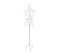 perfeclan Manichino da donna in filo metallico, espositore per abiti, torso, corpo con base stabile, manichino in metallo per abiti, espositore per gioielli da, Bianco