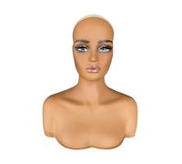 perfeclan Manichino femminile con testa, busto, parrucca, supporto per la testa con sciarpe sulle spalle, copricapo, cappello, cuffia da salone, barbiere,