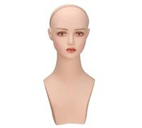 perfeclan Manichino per parrucca femminile con base stabile per spalle e supporto per espositore per parrucca da trucco, supporto per testa di manichino per, Piccolo Rossetto