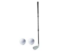 Perfeclan Mazza da Golf Regolabile da Allenamento, Lunghezza 17-33", in Lega di Alluminio con 2 Palline, Impugnatura in Gomma Robusta e Multiuso, Testa n, Nero