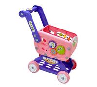perfeclan Mini carrello della spesa giocattolo, piccolo carrello educativo precoce, modello di da supermercato interattivo per bambini dai 3 anni in su, regalo, Rosa