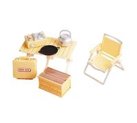 Perfeclan Mini Set da Campeggio per Picnic, Giocattoli da Esterno, Simulazione con Sedia Pieghevole, Giocattolo per Bambini di età Compresa tra 3, 4, 5 e 6 Anni, Giallo
