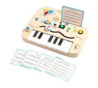 perfeclan Pianoforte in legno, giocattolo sensoriale, giocattoli educativi portatili, pannello di controllo luminoso per bambini piccoli, regalo