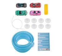 Perfeclan Pista Flessibile da 15 Piedi con Supporto a Ventosa per 4 Mini Modelli di Auto in Lega, Multiuso, per Bambini dai 3 Anni in su, Verde