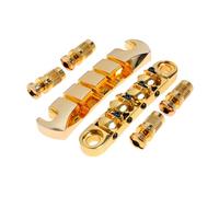 perfeclan Ponte fisso di ricambio a 4 corde, in lega di zinco con viti di installazione, sella con sellette per basso a 4 corde