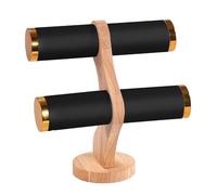 Perfeclan Porta Bracciale Espositore per Bracciale Espositore per Bracciale a 2 Livelli Organizzatore di stoccaggio per Orologio per vetrina Aziendale Regalo, Nero