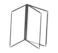 perfeclan Porta menù ristorante, porta menù in metallo, pratico e decorativo, 9,06"x12,6" trasparente per cibo, bevande, bar, ristoranti, 3 Gira Pagina 6 Visualizza