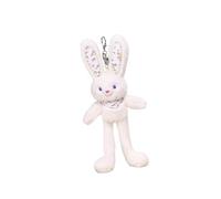 Perfeclan Portachiavi Coniglio Peluche con Orecchie Lunghe Morbido Pupazzo Decorativo Charm Pendente per Borse Accessorio Creativo Adatto a Donne Ragazze Amici, Bianco