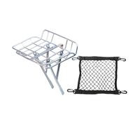 Perfeclan Portapacchi Anteriore Bicicletta in Lega di Alluminio Accessorio Portaoggetti per Uomo E Donna Supporto Pratico per Organizzare Oggetti Personali Faci, Versione Corta Argento