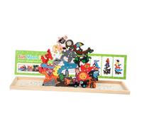 perfeclan Puzzle a forma di animale Puzzle 3D Giocattolo da viaggio in età prescolare, Puzzle in legno per bambini Set di puzzle in legno per regali per bambini, Sole Luna tramontata
