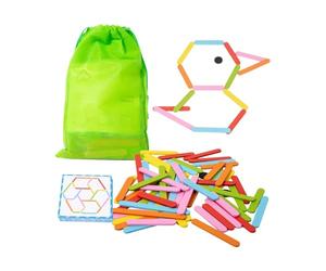 perfeclan Puzzle con Bastoncini di Legno per Lo Sviluppo Dei Bambini Piccoli, Ideali Come Regalo.