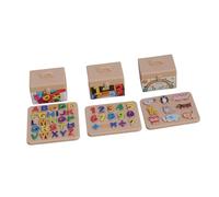 Perfeclan Puzzle con Numeri e Lettere per casa delle Bambole, Modello in 1:12, Decorazioni, Piccolo Alfabeto, Numeri, Animali per lavoretti Fai da Te per, con Scatola Portaoggetti