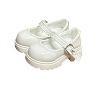 Perfeclan Scarpe per Bambola Tacco Alto 1 Paio Accessori Scarpe Chunky Miniature Modello Vestire Decorazione Corpo Adatte per Figure Femminili da Colle, Bianco