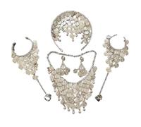 Perfeclan Set di 4 Gioielli da Donna, Set di Gioielli Tradizionali Indiani per celebrazioni e Matrimoni, Orecchini a Clip