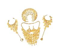 Perfeclan Set di 4 Gioielli da Sposa in Lega, Regalo per Damigelle d'Onore e spose per Compleanni, Orecchini a Gancio