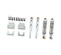 Perfeclan Set di ammortizzatori Posteriori RC, assale Posteriore, Balestra, aste modificate, Modello di Auto RC Professionale 1/12, Viti robuste Fai da Te per, Argento