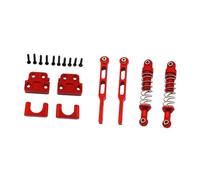 Perfeclan Set di ammortizzatori Posteriori RC, assale Posteriore, Balestra, aste modificate, Modello di Auto RC Professionale 1/12, Viti robuste Fai da Te per, Rosso