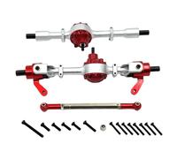 Perfeclan Set di assali Anteriori e Posteriori per Auto RC 1:16, Parti per Auto RC, Pezzi di Ricambio robusti e Duraturi, sostituisci Il Ponte Anteriore, Argento Rosso