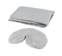 perfeclan Set di lenzuola per lettino da massaggio da 3 pezzi, copriletto SPA, lenzuolo con angoli per massaggio morbido e confortevole per poggiatesta per, Grigio chiaro
