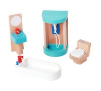 Perfeclan Set di mobili per Case delle Bambole in Legno, Kit in Miniatura in Legno, Ornamenti per Micro paesaggi Dipinti, Giocattoli per Giochi di Ruolo, Bagno