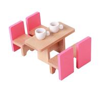 Perfeclan Set di mobili per Case delle Bambole in Legno, Kit in Miniatura in Legno, Ornamenti per Micro paesaggi Dipinti, Giocattoli per Giochi di Ruolo, Sala da Pranzo