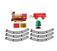Perfeclan Set di Treni di Natale con 6 binari ferroviari, Facile da Montare e Giocare, con Locomotiva con luci e Suoni Carrozza in Scatola Regalo per la