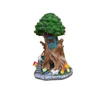 Perfeclan Statua da Giardino in Resina per Esterni con Casa Sull'albero, Angelo Fatato, Unica Figura Artistica da Prato per