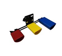 perfeclan Strumento a percussione a campanaccio in 3 colori, robusto con campanacci a tamburo, campanacci montabili, per concerti, riunioni di famiglia, Blu Giallo Rosso