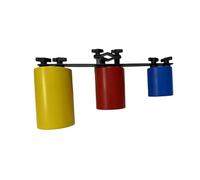 perfeclan Strumento a percussione a campanaccio in 3 colori, robusto con campanacci a tamburo, campanacci montabili, per concerti, riunioni di famiglia, Giallo Rosso Blu