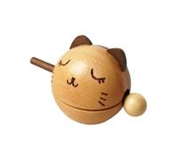 perfeclan Strumento a percussione buddista a forma di pesce di legno, tempio cinese, tamburo di legno tradizionale Mokugyo con mazza, Gatto