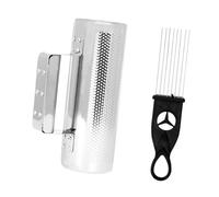 perfeclan Strumento Guiro in metallo Guiro Shaker Strumento di allenamento musicale con pennello da barba Guiro Strumento musicale a mano per palcoscenici, 21x7.3cm