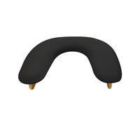 perfeclan Supporto per bracciolo per unghie, stazione da tavolo per unghie, in morbida pelle PU antiscivolo, a forma di U, cuscino poggiamani per salone, per, Nero