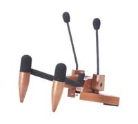 perfeclan Supporto per ukulele in legno, supporto per chitarra portatile di alta qualità per piccoli strumenti musicali, basso, Marrone Scuro, 15x18x11.5 Cm