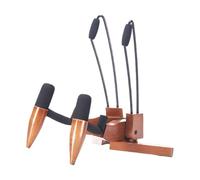 perfeclan Supporto per ukulele in legno, supporto per chitarra portatile di alta qualità per piccoli strumenti musicali, basso, Marrone Scuro, 23x20x32.5 Cm