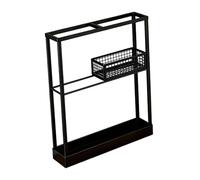 Perfeclan Supporto portaoggetti per Racchette da Badminton, Stabile, Robusto, Pratico, espositore Multifunzionale per Racchette da Tennis, Nero