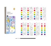 Perfeclan Tascabile Libro di Pittura ad Acquerello Disegno Giocattolo Artistico con Pennello da Pittura, Giocattolo da colorare per Il Tempo Libero Fai da Te,
