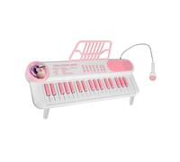 perfeclan Tastiera per pianoforte elettronica con microfono, 37 tasti, tastiera per pianoforte multifunzione per bambini di 3, 4, 5 e 6 anni, principianti, Bianco