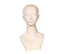 perfeclan Testa di manichino femminile con supporto per parrucca a spalla, base stabile e liscia, modello espositivo per cappelli e toupet, uso personale, Senza Trucco