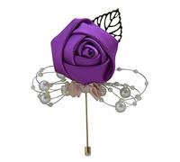 Perfeclan Uomo Donna Sposa Fiore all'occhiello, Festa di fine Anno Fiore all'occhiello, per la Cerimonia dell'anniversario, Viola