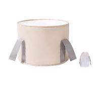perfeclan Vasca Pieghevole Pediluvio Secchio Portatile Isolante Bacinella Lavapiedi Salvaspazio Secchio Lavaggio Piedi Materiale Oxford Alluminio Funzione, Beige, S