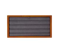 Perfeclan Vassoio espositivo per Gioielli, Contenitore per Organizer Vuoto in Microfibra e Legno per Perline sciolte, cassetto per di Gemme, Grigio Scanalato