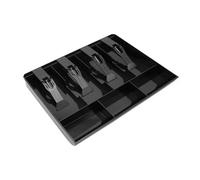 perfeclan Vassoio portaoggetti compatto per cassetto registratore di cassa con clip per negozi al dettaglio, supermercati e bar commerciali, 4 Griglie