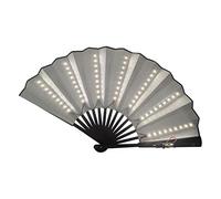 perfeclan Ventilatore da barra a LED Luci danzanti Ventilatore Decorazione alla moda Ventilatore pieghevole lampeggiante portatile Incandescente per feste per, Bianco