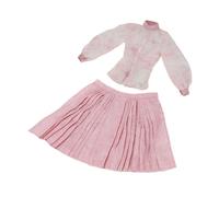 Perfeclan Vestiti per Action :6, Accessori per Costumi da Bambola, Camicetta e Gonna Lunga, alla Moda, Abbigliamento in Miniatura da Donna per Donne da, Rosa