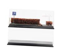 Perfeclan Vetrina espositiva per Modelli di Veicoli in 1/64, 2 Pezzi, Scena di parcheggio per Auto, Ruote pressofuse, Rosa Rossa