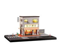 Perfeclan Vetrina espositiva per modellini di Auto in 1/64, libreria, Diorama, Scenario con Ornamento Luminoso, Organizer Decorativo, Regalo da Collezione