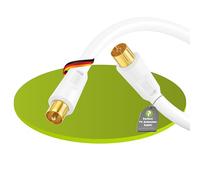 Perfect cavo antenna SAT cavo coassiale cavo satellitare TV 3,00m con ferriti, schermato 4 volte, da spina IEC a presa IEC, per HDTV, ricevitore, satellite, DAB, radio, bianco