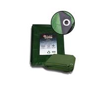 Perfect Cover Telone Impermeabile da Esterno - Telo di Copertura con Occhielli - Anti-UV Telo Protettivo Multiuso per Mobili da Giardino, Barche, Piscina, Auto - Teli Impermeabili 6x8m 150g/m² Verde