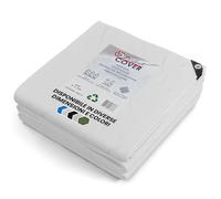 Perfect Cover Telone Impermeabile Per Esterno - Telo Di Copertura Con Occhiellato - Anti-Uv - Telo Protettivo Multiuso Per Mobili Da Giardino, Barche, Legno, Piscina, Auto - 8x10m 80 g/m², Bianco