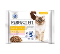 Perfect Fit Sensitive 1+ Umido gatto - 4 x 85 g Pollo & Salmone Pacco misto